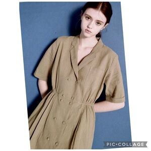 SCULPTOR TEAM SCULPTOR LINEN BLEND MINIMALIST UTILITY DRESS MADE IN KOREA 2017